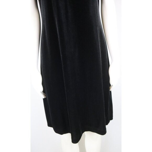 WOMEN'S BLACK VELVET / VELOUR TEXTURE DRESS - ALYX - SIZE 6 - STRETCH - Picture 3 of 8
